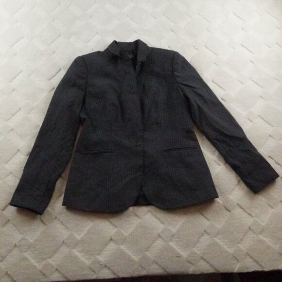 J.Crew 1035 Super 20's Gray Pinstripe Office Work Academia Wool Womens 6 - Picture 1 of 14